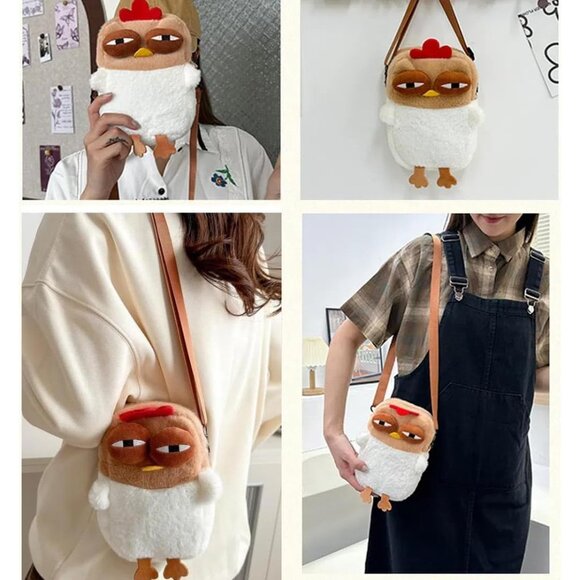 Kawaii Chick Mini Purse for Kids - Plush Crossbody Bag with Adjustable Strap - Picture 2 of 6